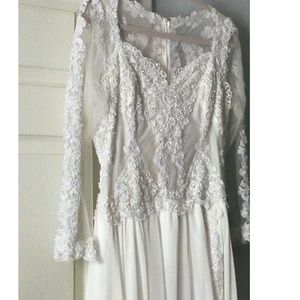 Custom made beautiful appliqué long sleeve dress